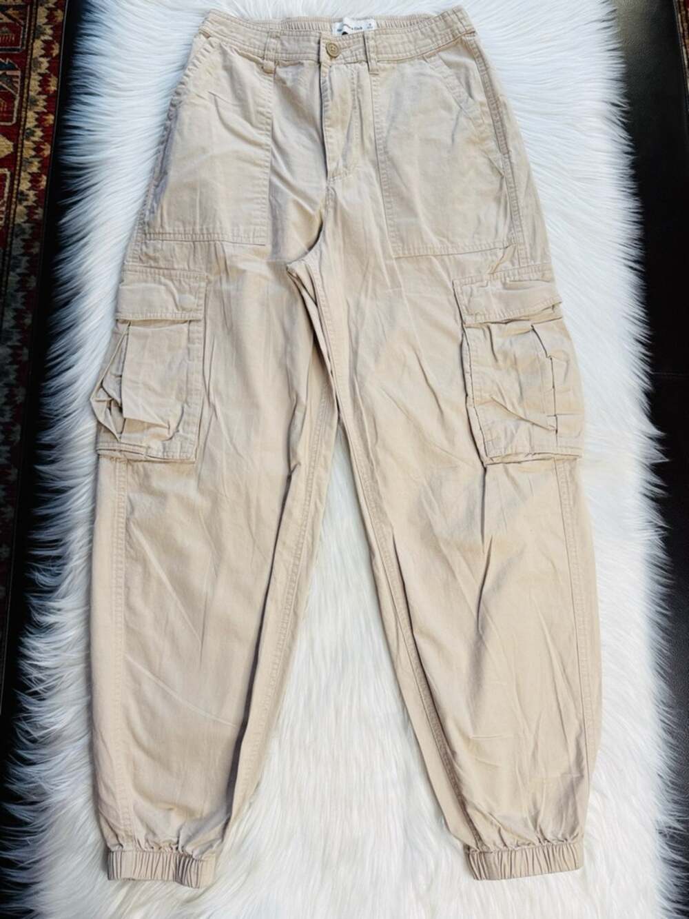 Abercrombie Khaki High Rise Cargo Joggers